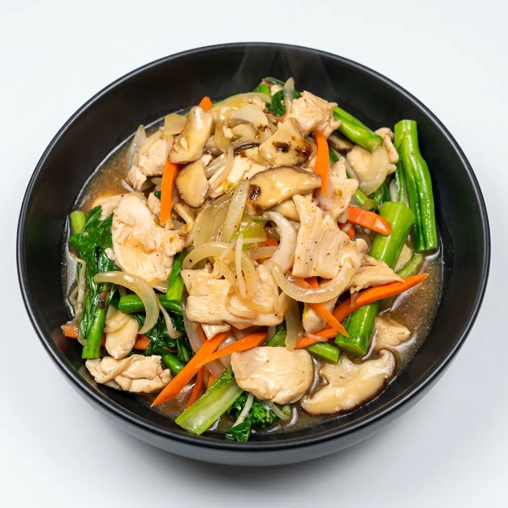Chicken chop suey with crisp vegetables at Dragon Palace Chinese restaurant, Winnipeg