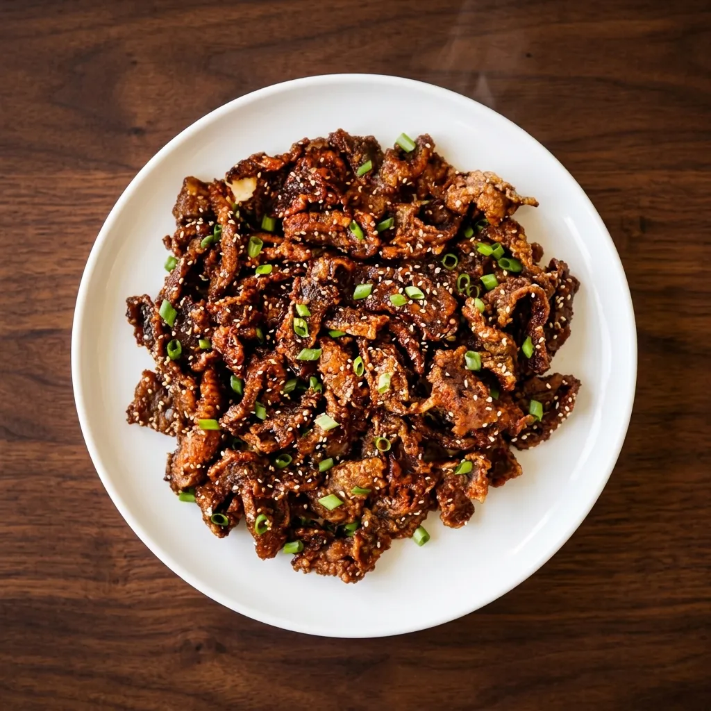 Crispy ginger beef tossed in sweet chilli sauce at Dragon Palace Chinese restaurant in Winnipeg